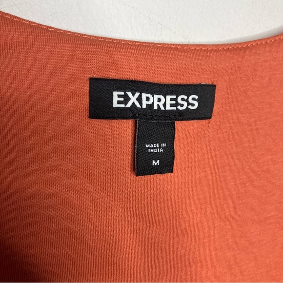 Express faux wrap peplum top sleeveless rust orange women’s size medium - Picture 2 of 5